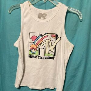 MTV Vibrant Logo White Tank
